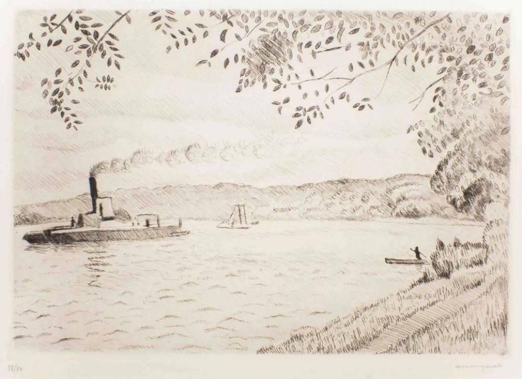 Albert Marquet Landscape Print - La Seine - from the series "Les Bords de Seine"