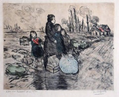 Antique Le Petit Oiseau -  Etching by Jean François Raffaelli - 1915