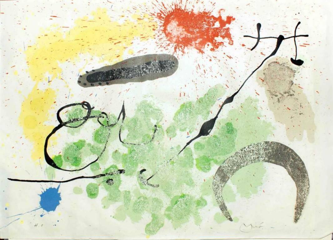 Joan Miró Abstract Print - Le Lézard aux Plumes d’Or - Original Lithograph by Joan Mirò - 1971