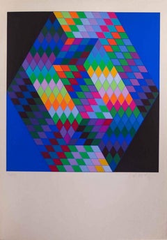 Composition - Original Screen Print by Victor Vasarely - 1971 ca.