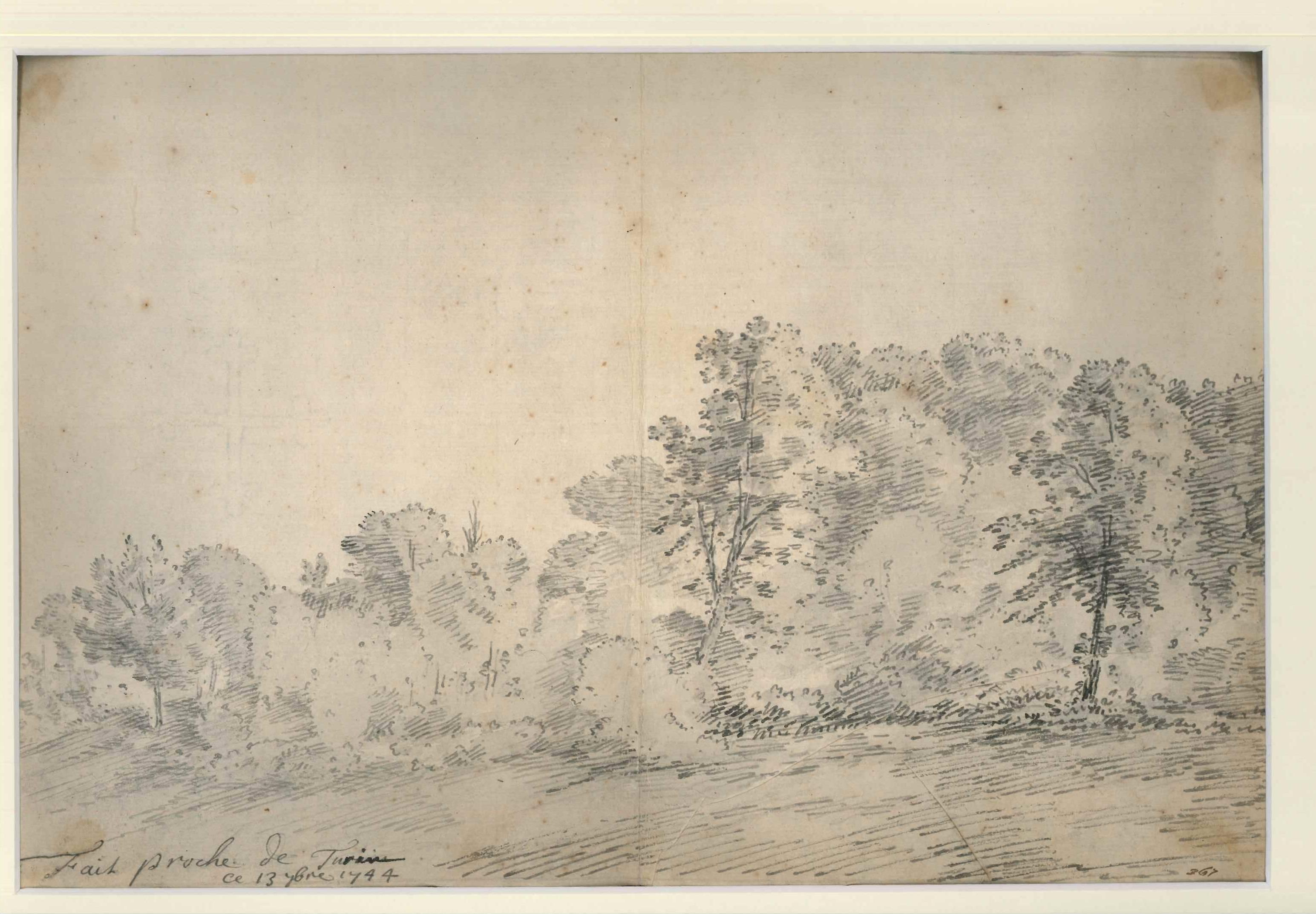 Turin Countryside - Original Ink and Watercolor by Jan Pieter Verdussen - 1744