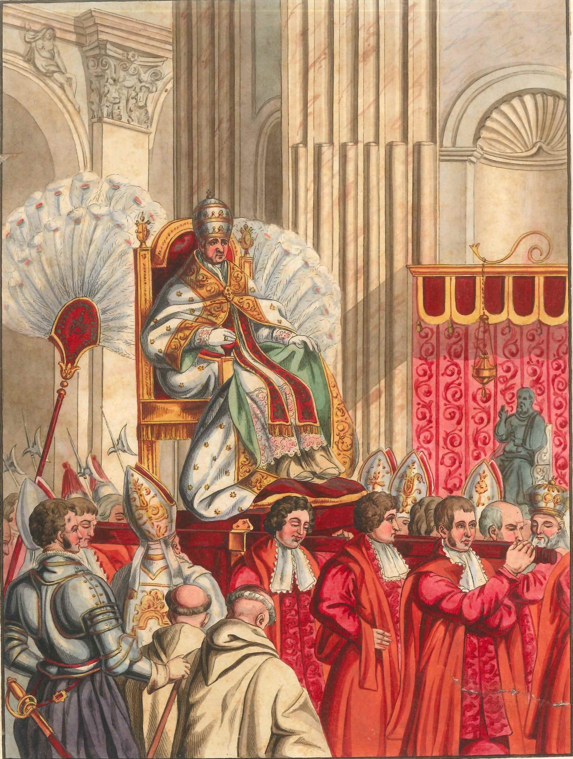 Unknown The Excellency of the Pope Lithographs and Watercolors