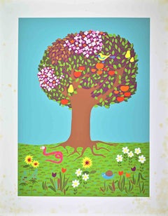 Albero - Litografia, stile contemporaneo, prova d'artista, anni '90, senza cornice