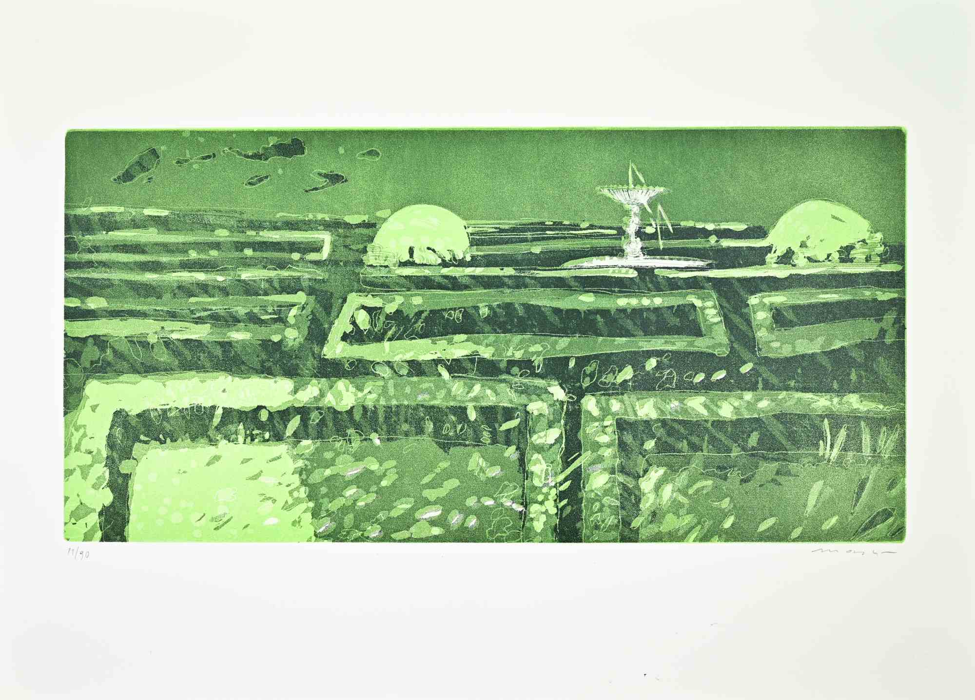 Jardin - Gravure d'Edolo Masci - 1980