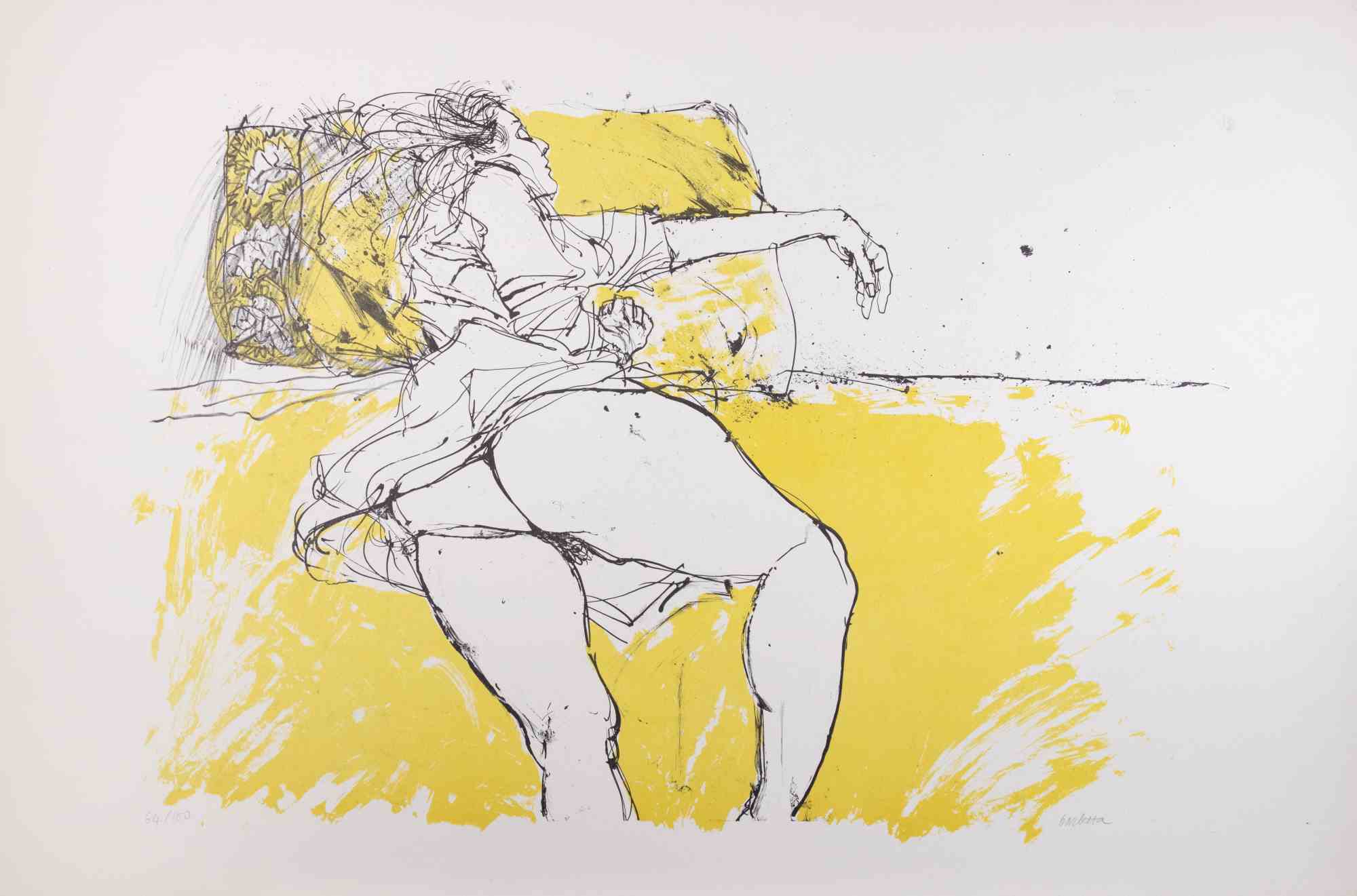 Lithographie auf Papier aus dem Jahre 1980 von Sergio Barletta.

Rechts unten mit Bleistift handsigniert. Aus der Auflage von 100 Exemplaren. 

Links unten mit Bleistift nummeriert.

In ausgezeichnetem Zustand.
