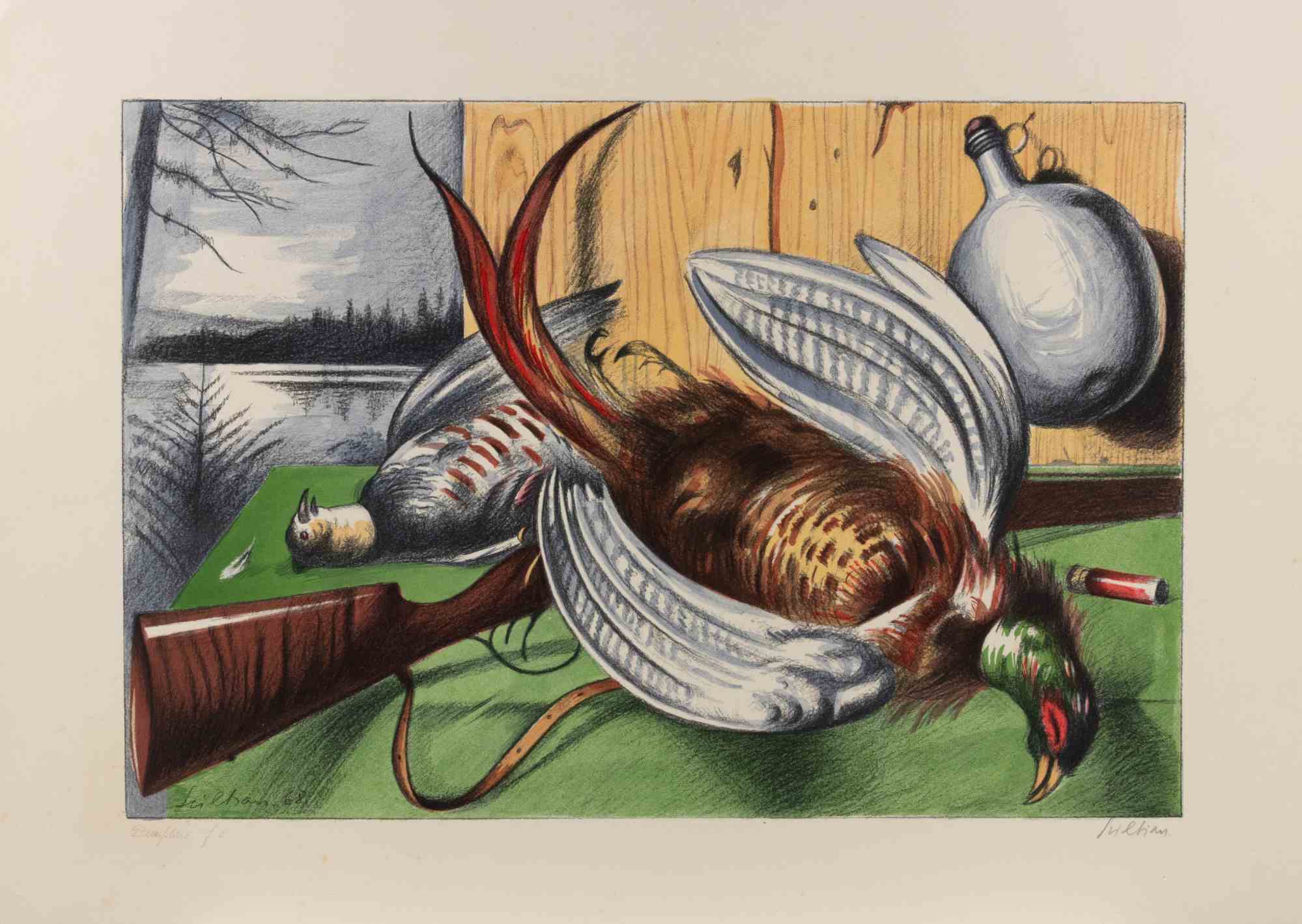 After the Hunt - Lithograph by Gregorio Sciltian - 1968