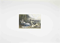 Relaxing time with View of Rome - Etching by Tommasi Ferroni - 1970s