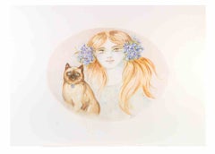 Portrait - Lithograph by Felicita Frai - 1980s