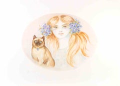 Portrait - Lithograph by Felicita Frai - 1980s