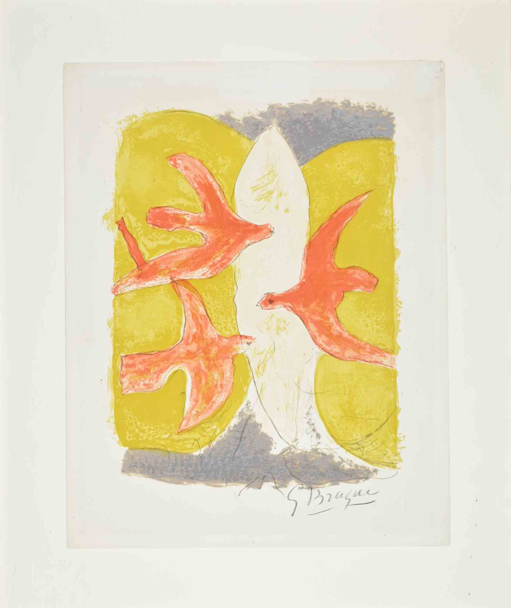 Descenso a los infiernos - Litografía de Georges Braque - 1961