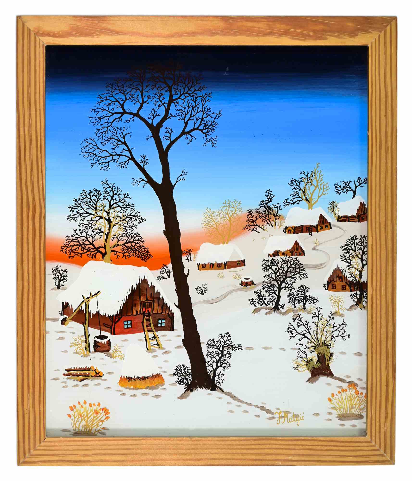 Paesaggio invernale - Dipinto di Jan Matejic - Anni ’80