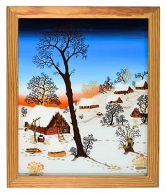 Paesaggio invernale - Dipinto di Jan Matejic - Anni ’80