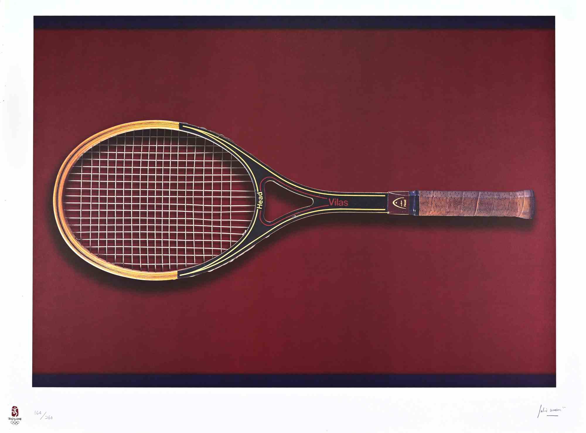 Tennis, Olympic Games Beijing 2008 is a wonderful colored screen print realized by Fabio Mauri in occasion of the Olympic Games held in Beijing in 2008. 

This artwork is a part of the portfolio  The Unique Collection for the Olympic Fine Arts