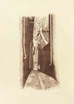 Landscape - Lithograph by Paola Perusco - 1970s