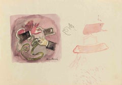 A Master's Touch, Watercolor, Modern Style, Signed, 1940 ca, Unframed