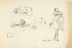 Sketches, Ink, Modern Style, Signed, 1936 ca, Unframed