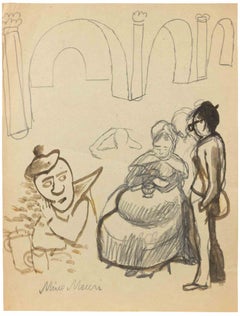 Studien, Kohle, moderner Stil, signiert, 1960er Jahre, ungerahmt