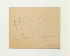 Passing the Baton, Pen, Modern Style, Signed, 1948, Unframed