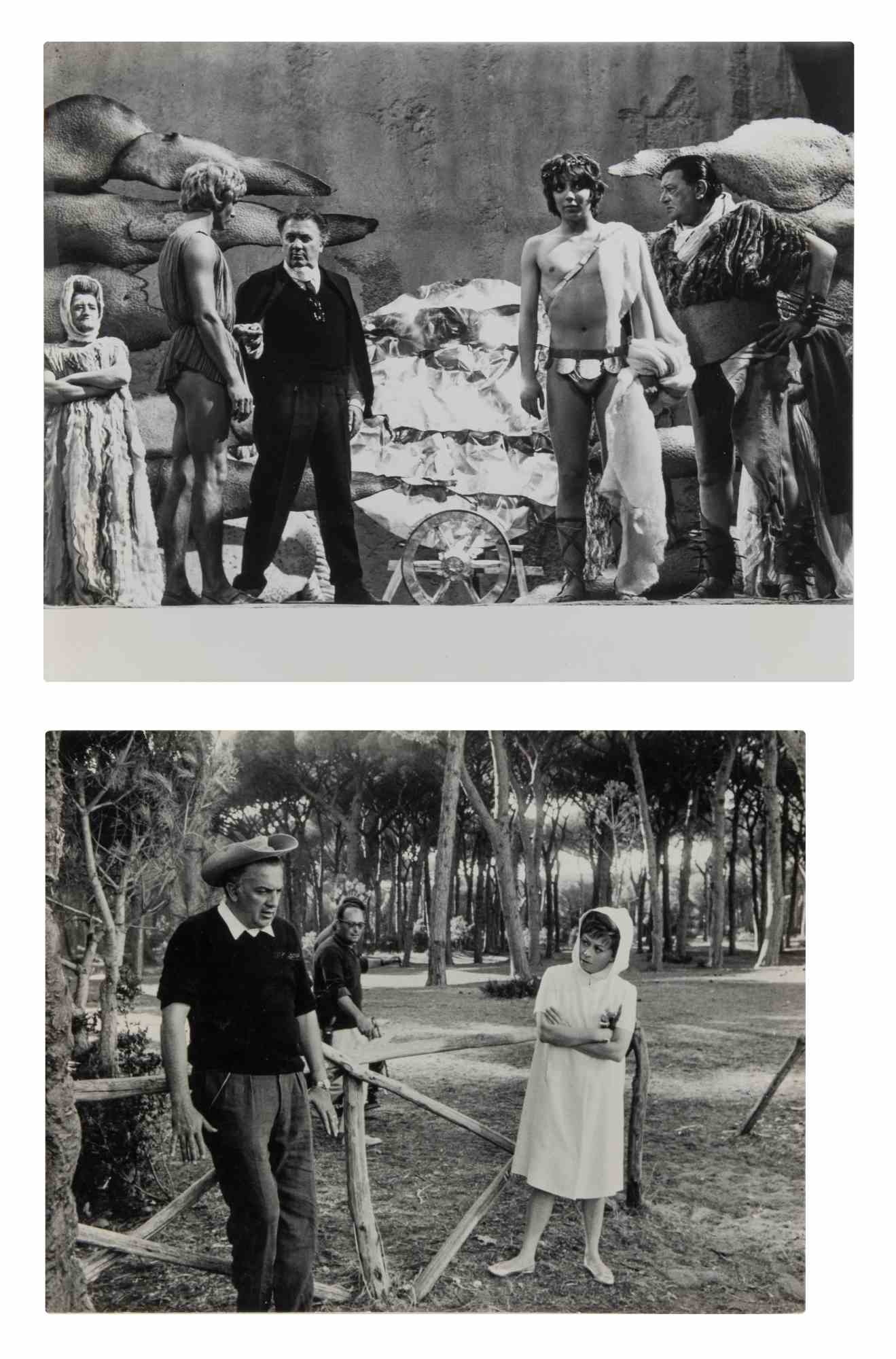 Unknown Figurative Photograph - Two Vintage Press Photographs from the Production of Fellini Satyricon (1969)