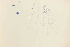 « Le Massacre », à la plume, style moderne, signé, vers 1943, non encadré