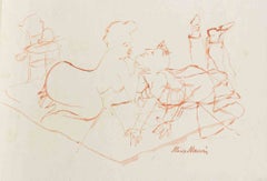 The Desire, Watercolor, Modern Style, Signed, 1938 ca, Unframed