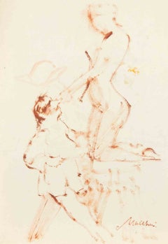 Dominatrix, Dibujo, Estilo moderno, Firmado, ca. 1940, sin enmarcar