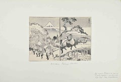 View of Mount Fuji from a Mountain Pass...-Woodcut by Katsushika Hokusai-1835ca