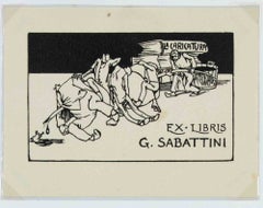 Ex Libris Gino Sabattini, Etching, Early 20th Century, Unframed