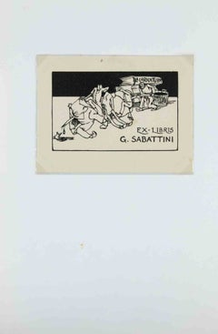 Ex Libris Gino Sabattini, Etching, Early 20th Century, Unframed
