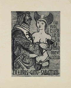 Occulta Ex Libris Gino Sabattini, Woodcut, Early 20th Century, Unframed