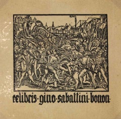 Occulta Ex Libris Gino Sabattini, Woodcut, Early 20th Century, Unframed