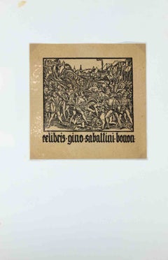 Occulta Ex Libris Gino Sabattini, Woodcut, Early 20th Century, Unframed