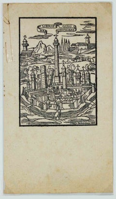 Ex Libris G. Sabattini, Woodcut, Early 20th Century, Unframed