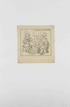 Ex Libris G. Sabattini, Woodcut, Early 20th Century, Unframed
