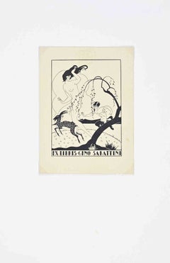 Ex libris di Gino Sabattini, xilografia, primi anni del XX secolo, senza cornice