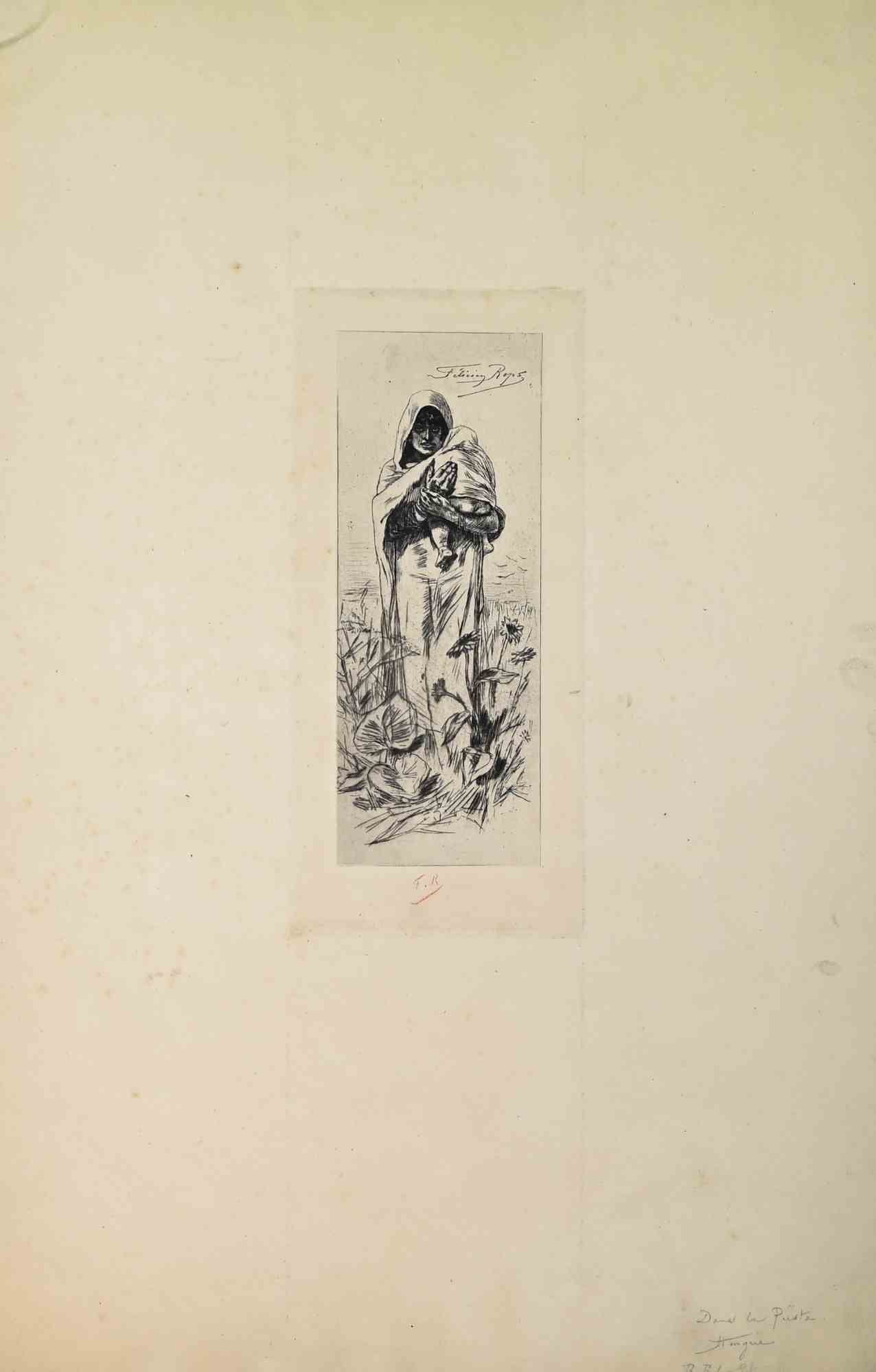 „Dans le Pusta“ – Radierung von Félicien Rops – 1880er Jahre