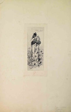 Dans le Pusta - Etching by Félicien Rops - 1880s