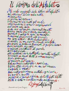 The Lyricism of Alphabet Lithograph by Rafael Alberti, Abstract, 1972, Unframed