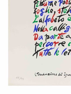 The Lyricism of Alphabet Lithograph by Rafael Alberti, Abstract, 1972, Unframed