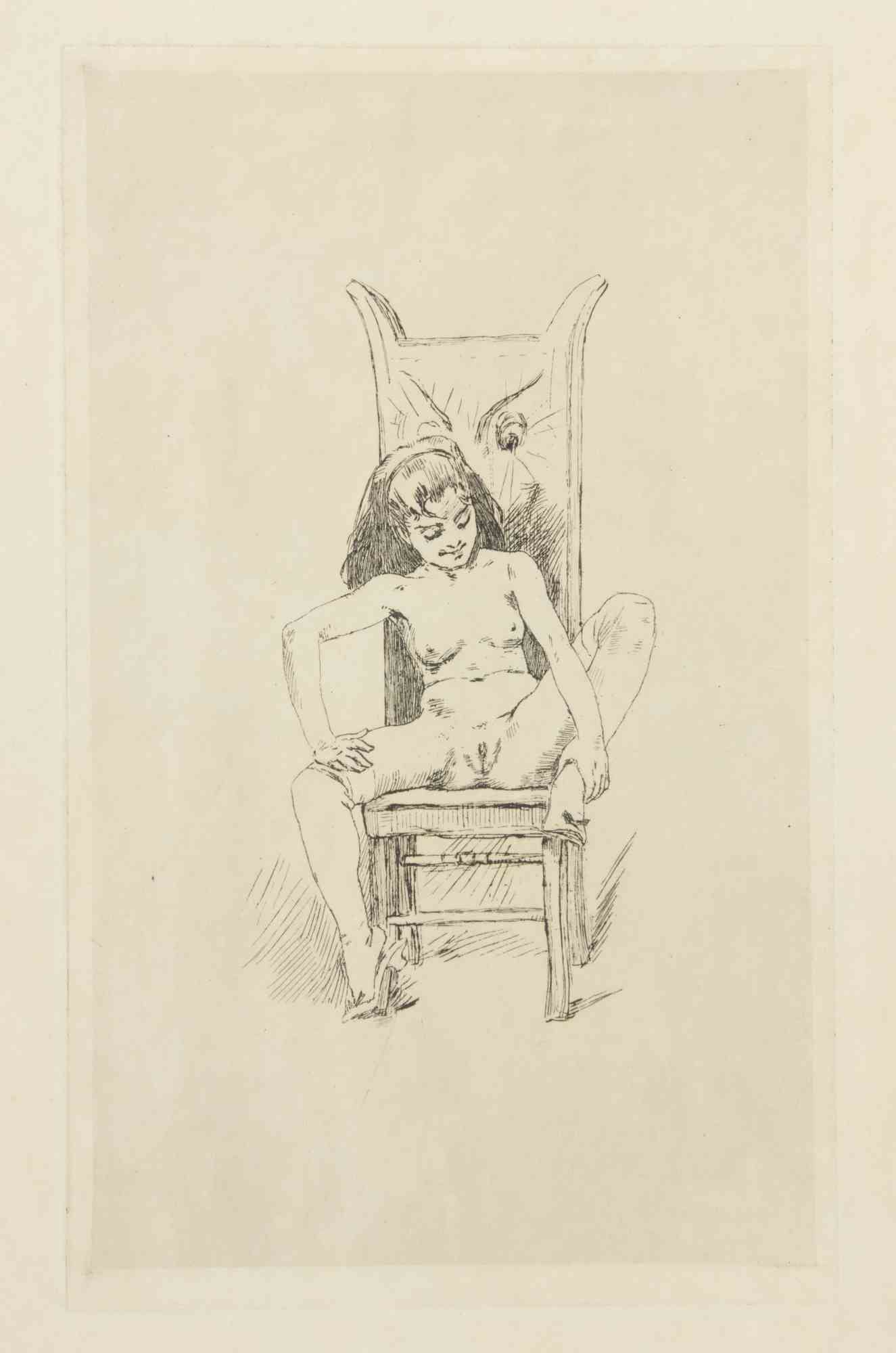 Héliogravure and drypoint on japan paper.

Hand titled in pencil, not signed.

Very good condition.

Félicien Rops used his art to shock the 19th-century bourgeoisie, tearing down the era's rigid moral hypocrisy. Rather than presenting the nude
