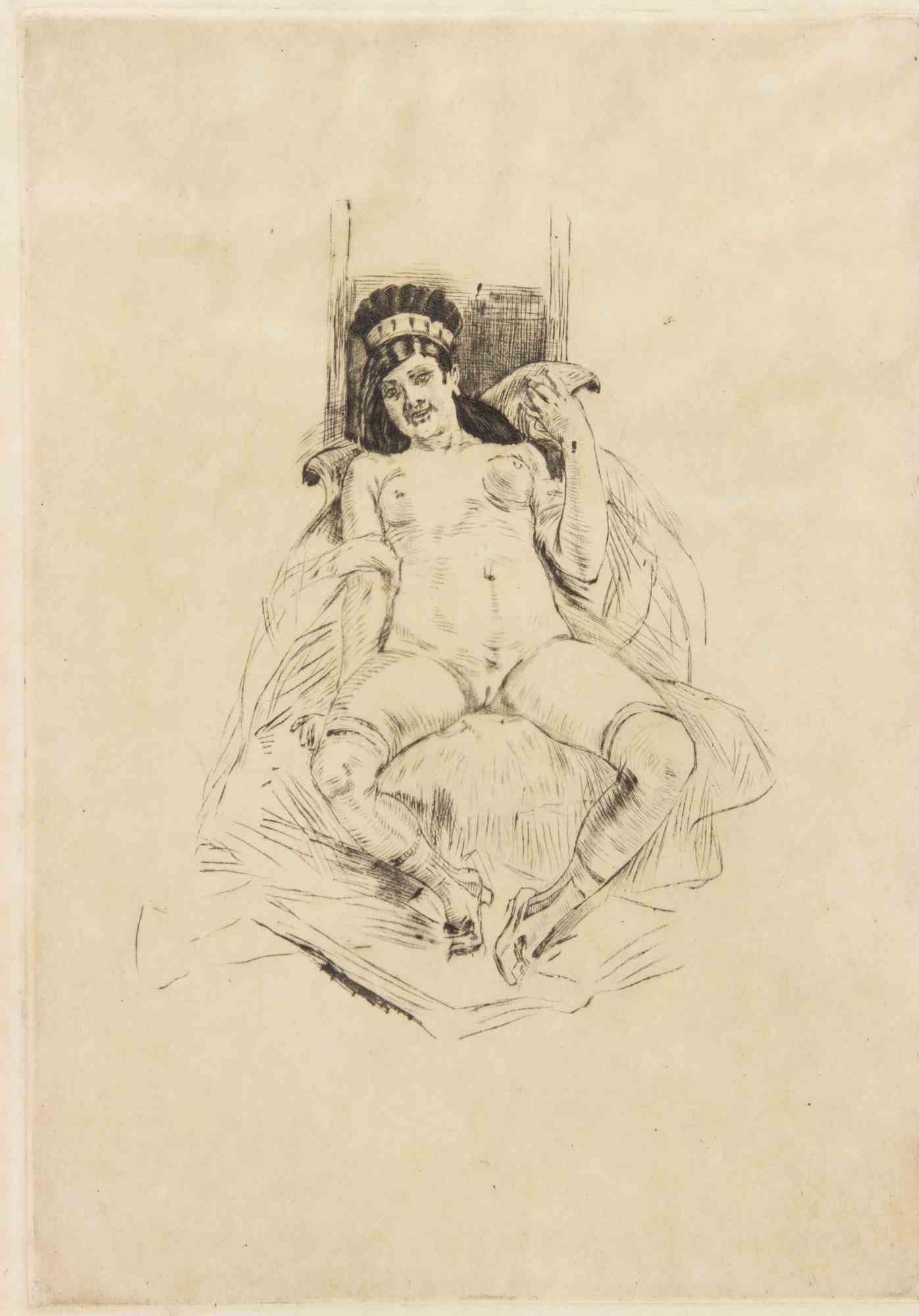 Héliogravure, etching and drypoint on Japan paper.

Titled in pencil in the lower right.

Not signed, as issued.

The title "Présidente" refers to Bourgeois Satire: In 19th-century French society, "La Présidente" would typically refer to the