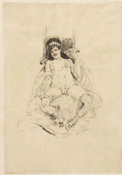 La Présidente - Etching by Félicien Rops - 1880s