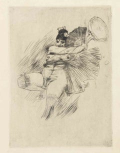 Perle d'Alabaceyn (or "L'Espagne des Collégiens)-Etching by Félicien Rops-1880s