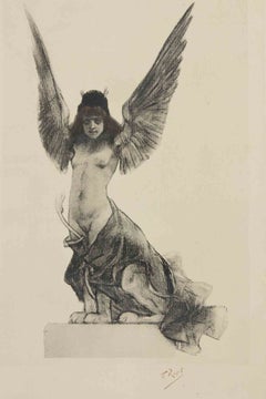 Le Sphinx - Etching by Félicien Rops - 1880s