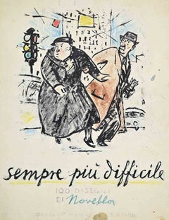 „Semre più Difficile“: 100 Zeichnungen von Novello – Zeichnungen von Giuseppe Novello – 1957