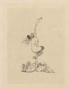 La Vrille - Incisione di Félicien Rops - anni '80 del XIX secolo