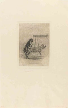 Medicina sperimentale - Incisione di Félicien Rops - anni '80 del XIX secolo