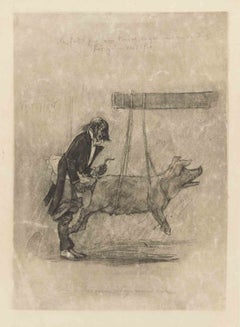 Medicina sperimentale - Incisione di Félicien Rops - anni '80 del XIX secolo