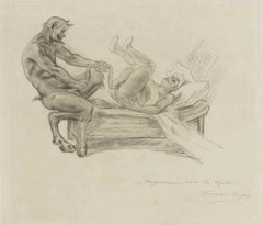 Tesoro, ecco la vite senza fine! - Incisione di Félicien Rops - anni '80 del XIX secolo