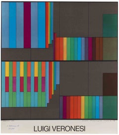 Composition abstraite - Lithographie de Luigi Veronesi - 1976
